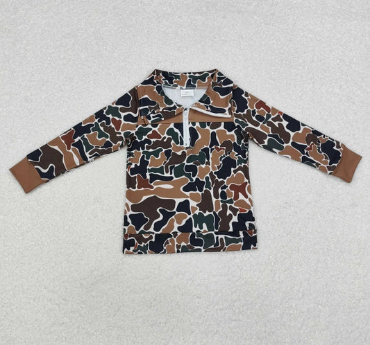 Boys Camo Pullover Top