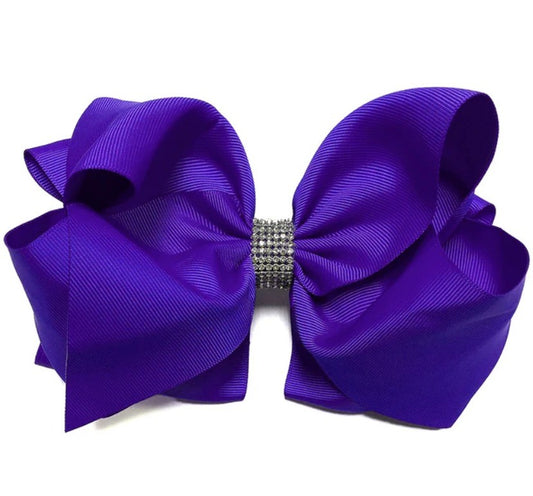 Colbalt Blue 6.5 Rhinestone Bow