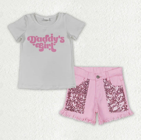 Daddy's Girl Denim Short Set