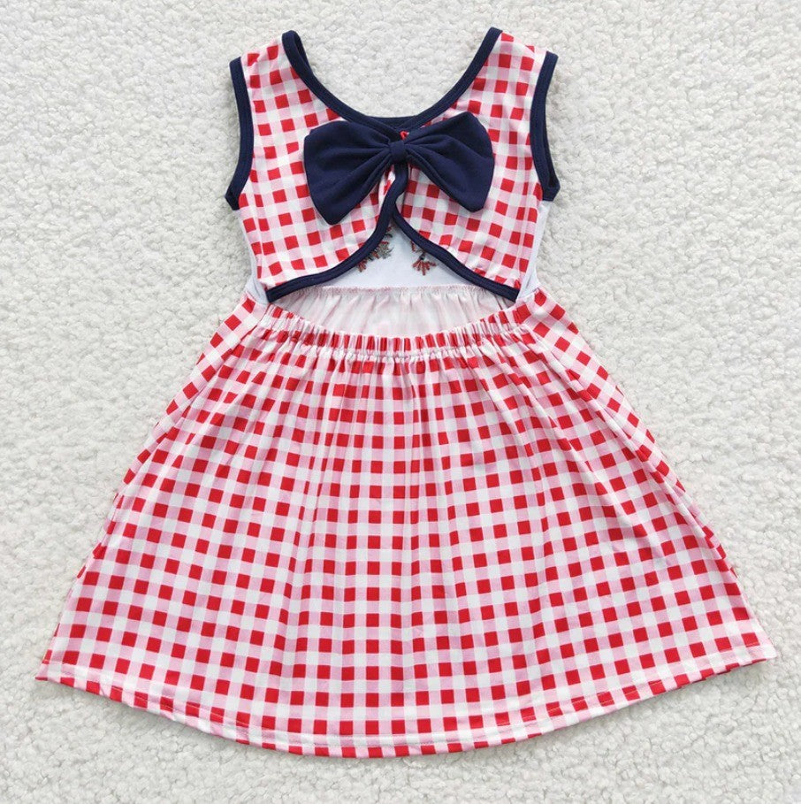 Embroidered Gingham Flag Dress