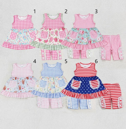 Girl Short Set Assortment Highland, Flag, Floral