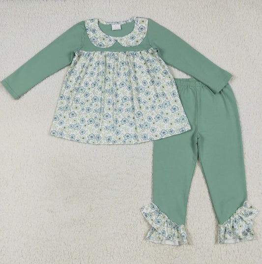 Sage Floral Pant Set Fall
