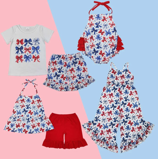 Coquette Bow July 4th Girl Sibling Sets
