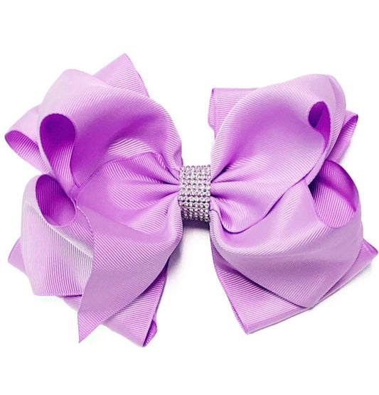 Lavendar 6.5 Inch Rhinestone Bow