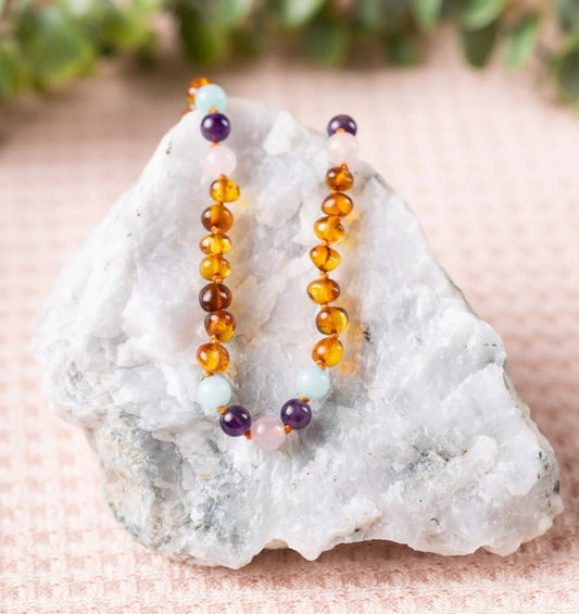 Mermaid Mix Polished Baltic Amber Necklace