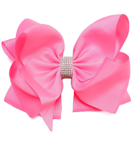 Pink 6.5 Rhinestone Bow