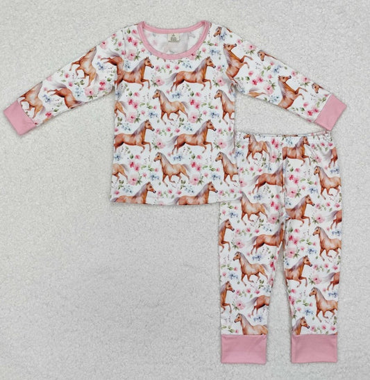 Floral Horse Pajama Set