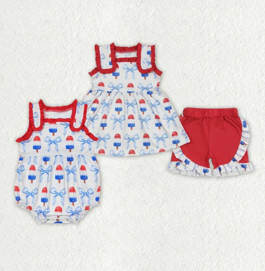 Popsicle 4th of July Romper Set