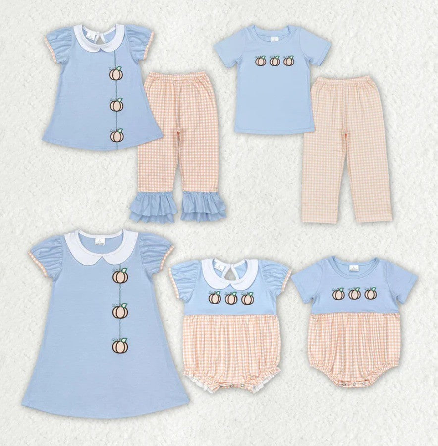 Embroidered Pumpkin Sibling Collection