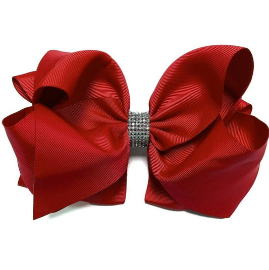 Red 6.5 Inch Rhinestone Bow
