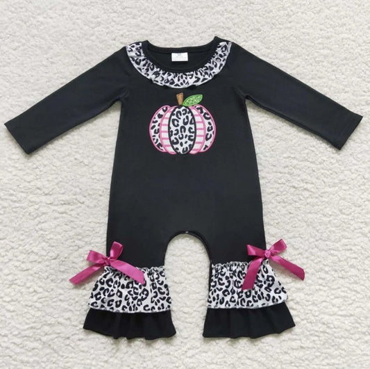 White Cheetah Pumpkin Romper