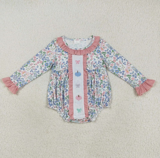 Floral Pumpkin Bubble Romper