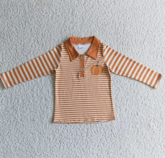 Striped Pumpkin Pullover Top