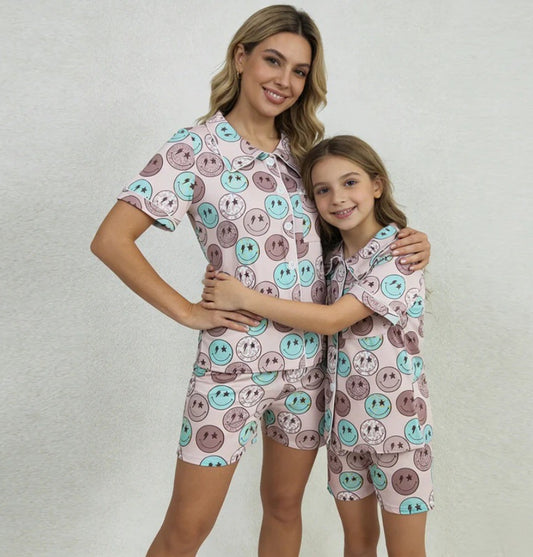 Mommy & Me Smiley Face PJ Lounge Set