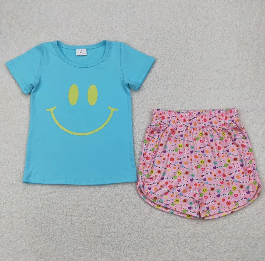 Smiley Face Short Set