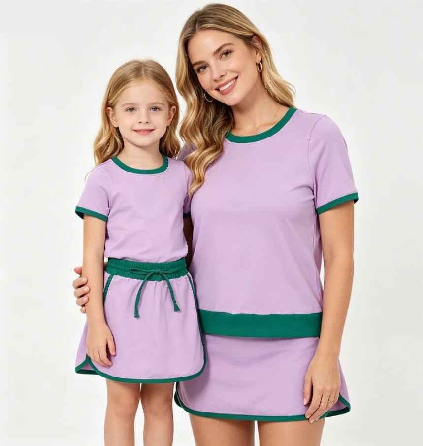 Mommy & Me Tennis Skort Set Lavendar Purple