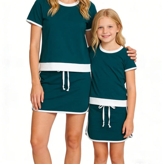 Mommy & Me Tennis Skort Set Deep Teal