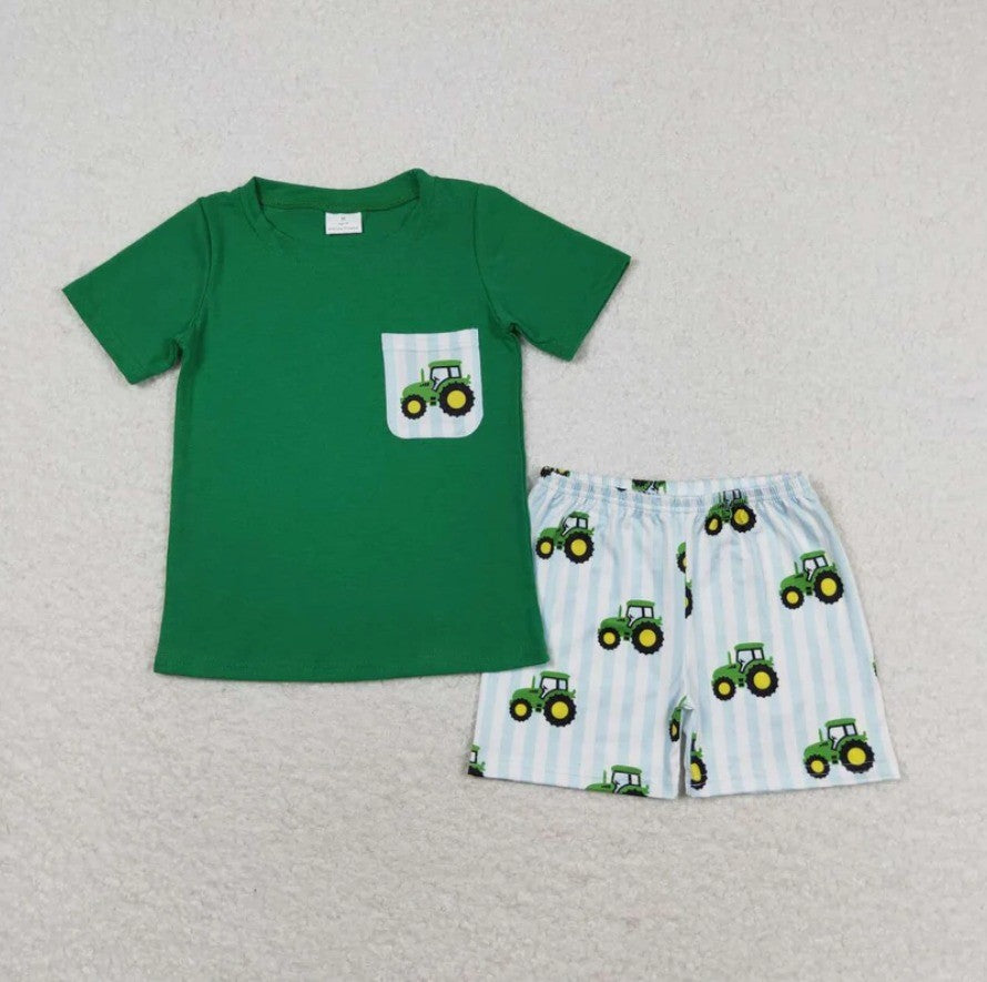 Green Tractor Sibling Set