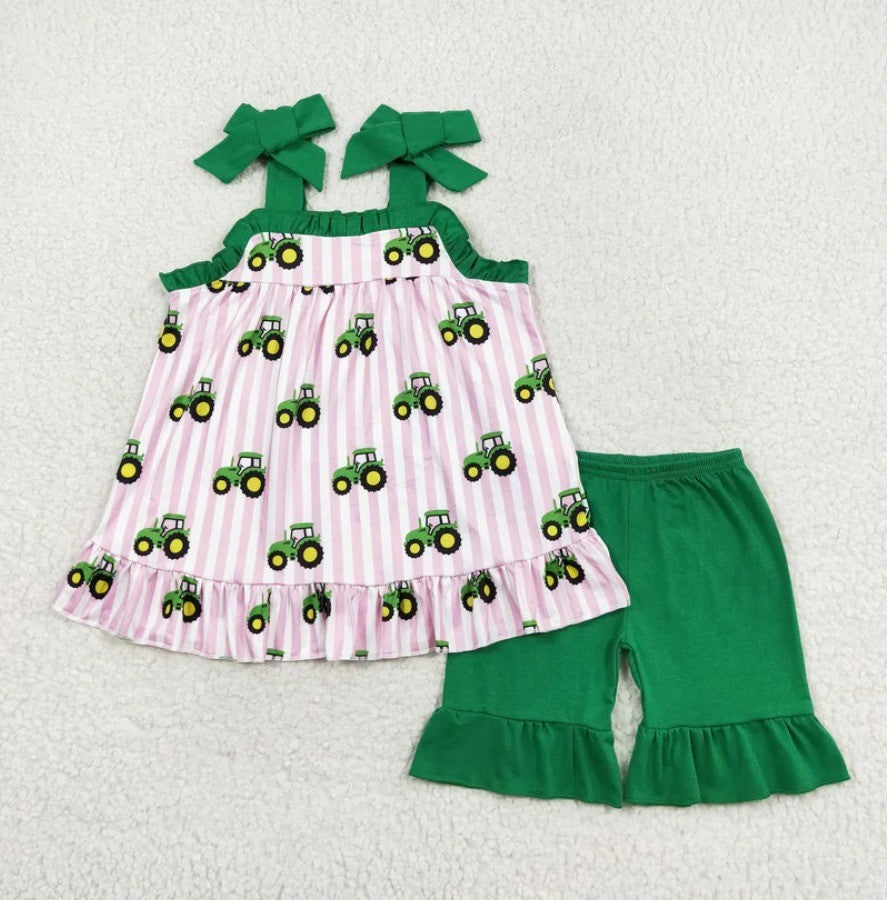 Green Tractor Sibling Set