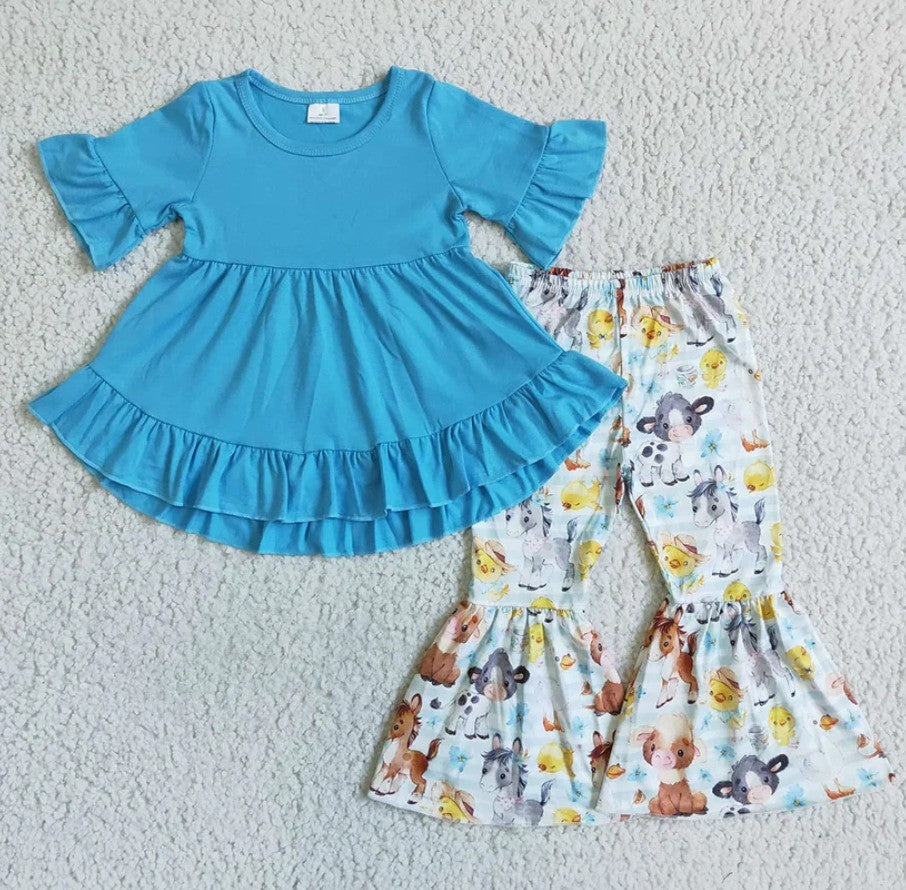 Girls Western Farm Sibling Bell Set
