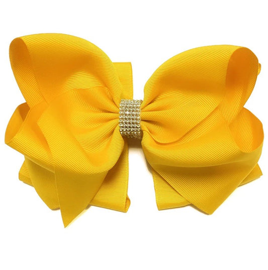 Yellow 6.5 Inch Rhinestone Bow